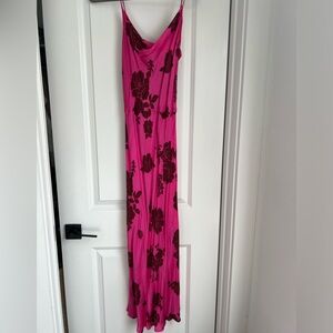 Zara floral print satin dress